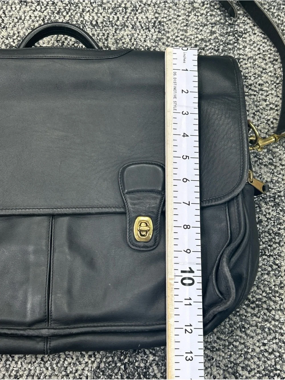Vintage Coach 0532 Black Leather Briefcase Messenger Laptop Bag Work Office